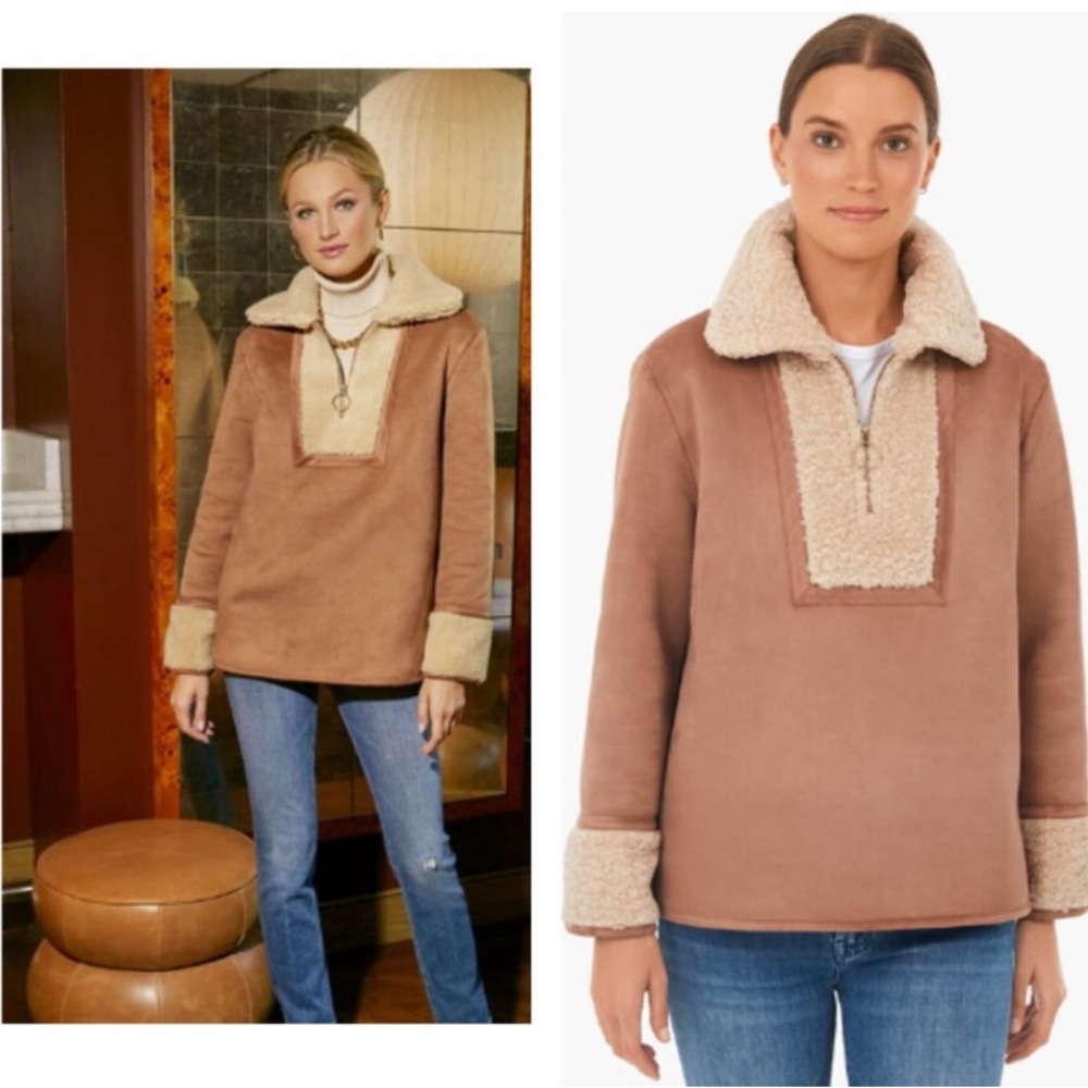 Tuckernuck | NEW Stella Camel Shearling 1/4 Zip Sherpa Jacket Size S